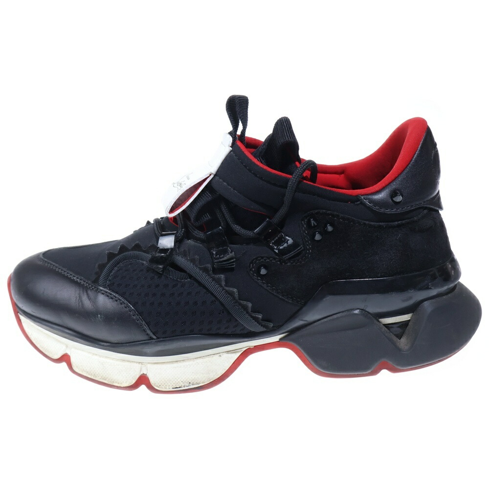 CHRISTIAN LOUBOUTIN(クリスチャンルブタン) 大いさ:43 グリッター なめし革 ローカットスニーカー 黒いこと 3220991【中古】【座標軸B】【色合い黒いこと】【オンライン制限事項商いもの】