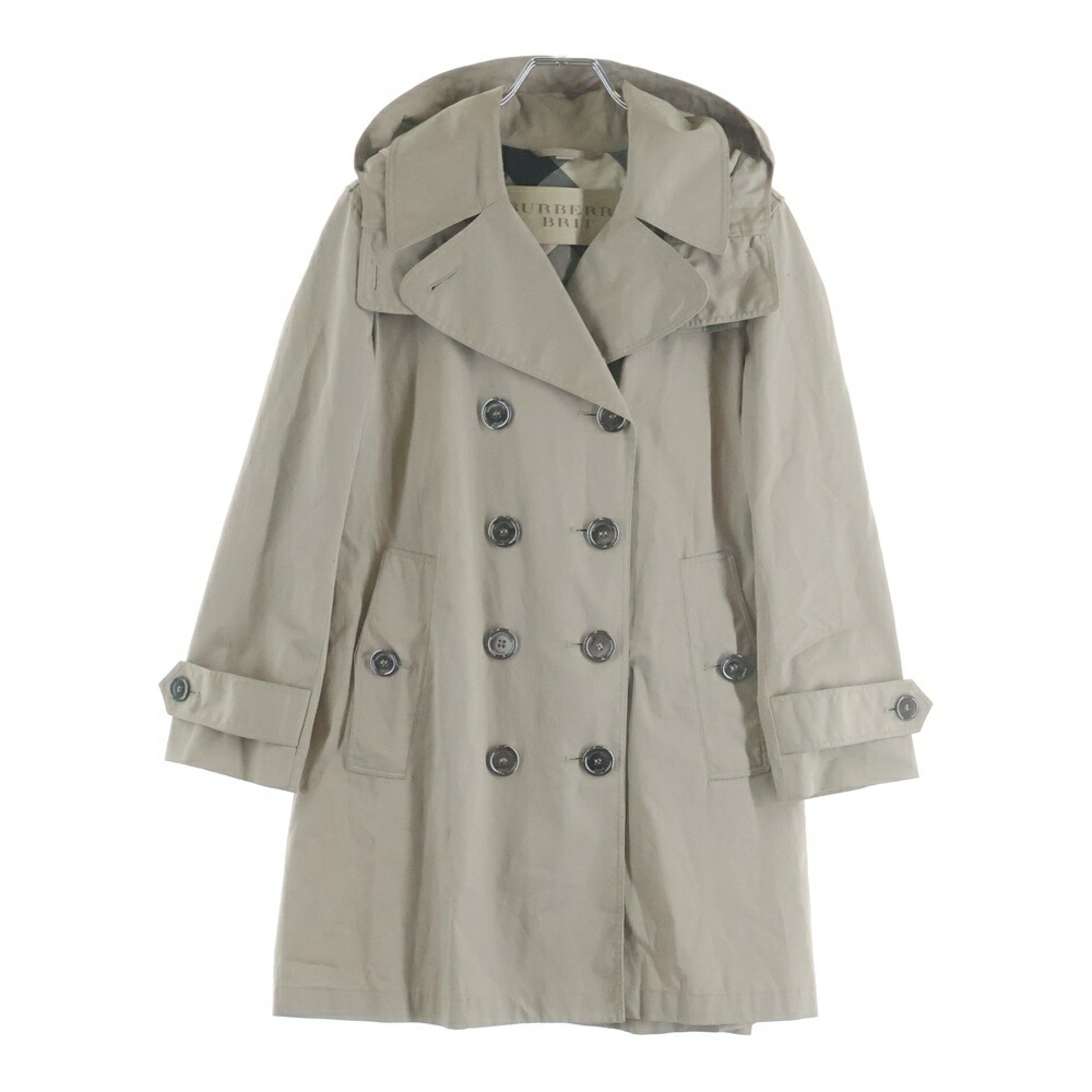 BURBERRY BRIT(バーバリー ブリット) サイズ:UK8.0 コットン ダブルブレスト トレンチコート ベージュ【中古】【程度B】【カラーベージュ】【オンライン限定商品】|ブランド買取・販売 BRING