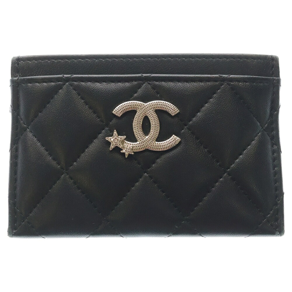 CHANEL(シャネル) マトラッセ ココマークスター 歌留多入れもの 黒いこと AP3730【中古】【座標軸A】【色合い黒いこと】【取りまわしバス発着場原宿】