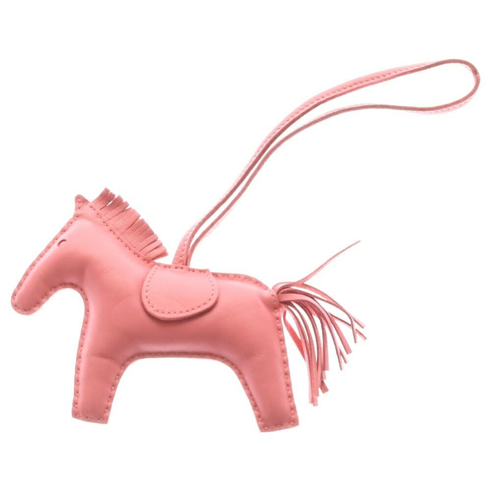 HERMES(エルメス) 大きさ:GM ロデオチャームGM なめし革キーホルダー【新古品/中古】【度合いS】【色つやさくら色】【取りまわしバス発着場新宿】