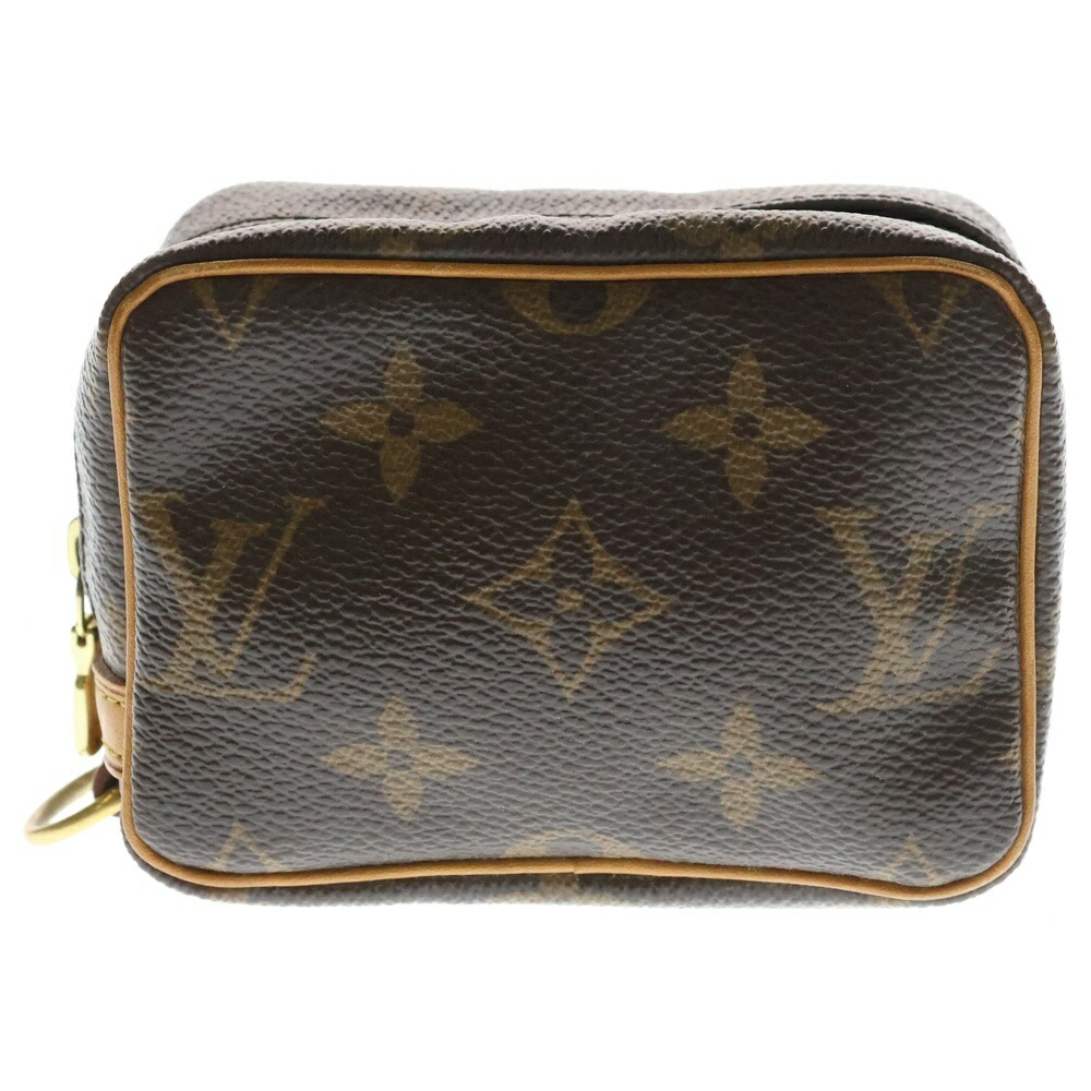 LOUIS VUITTON(ルイヴィトン) モノグラム トゥルース ワピティ 合切袋 小入れもの 容れもの 赤銅色 なめし革×PVC M58030 ゴールド金具【中古】【度合いB】【色つや赤銅色】【取りまわしバス発着場原宿】