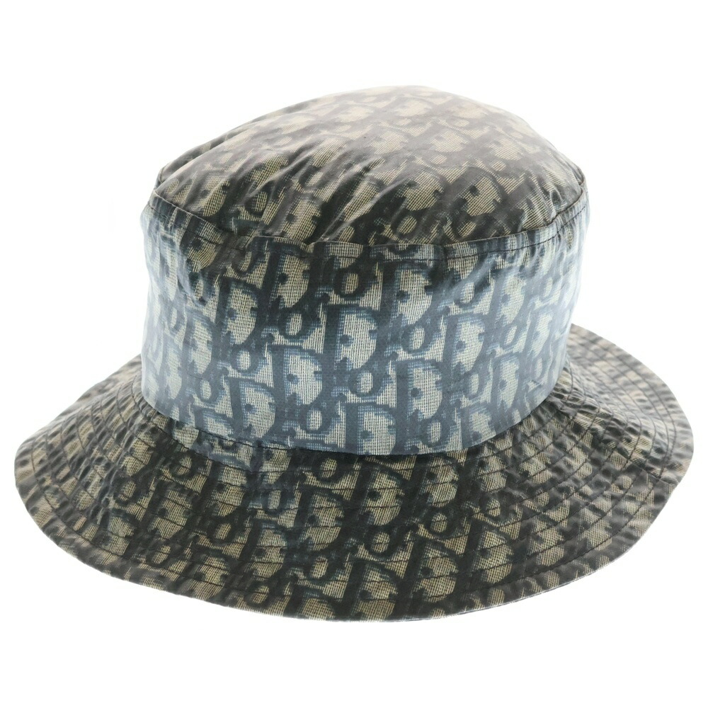 Christian Dior(クリスチャンディオール) サイズ:57 トロッター バケットハット 帽子 ネイビー【中古】【程度B】【カラーネイビー】【取扱店舗BRING梅田茶屋町店】