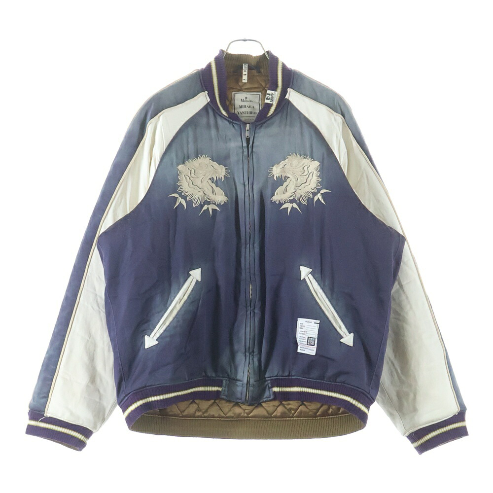 MAISON MIHARAYASUHIRO(メゾンミハラヤスヒロ) 大きさ:48 24AW Souvenir Jacket 刺しゅう 差し上げ物上衣 スカジャン 青色/白いこと J13BL141【中古】【座標軸B】【色合い青色】【取りまわしバス発着場BRING福岡天神店】