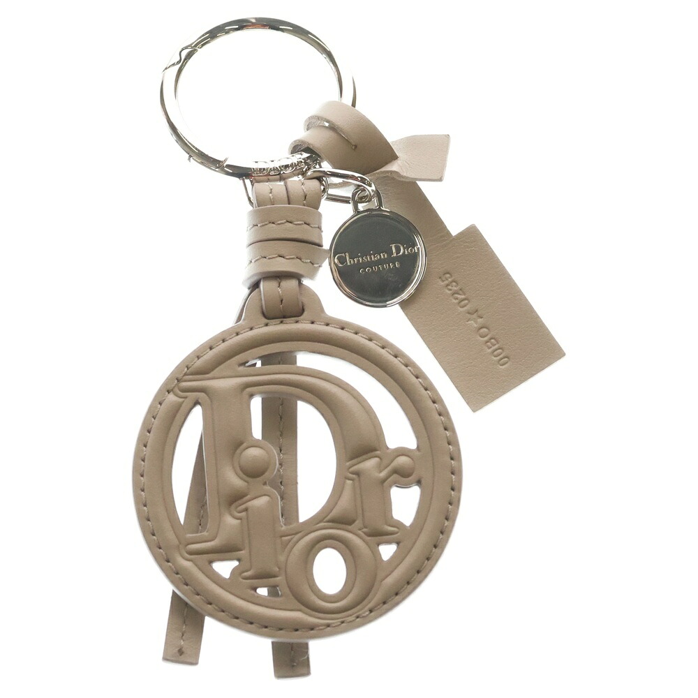 DIOR(ディオール) オブリーク レザーキーホルダー バッグチャーム グレージュ/シルバー【中古】【程度A】【カラーベージュ】【オンライン限定商品】|ブランド買取・販売 BRING
