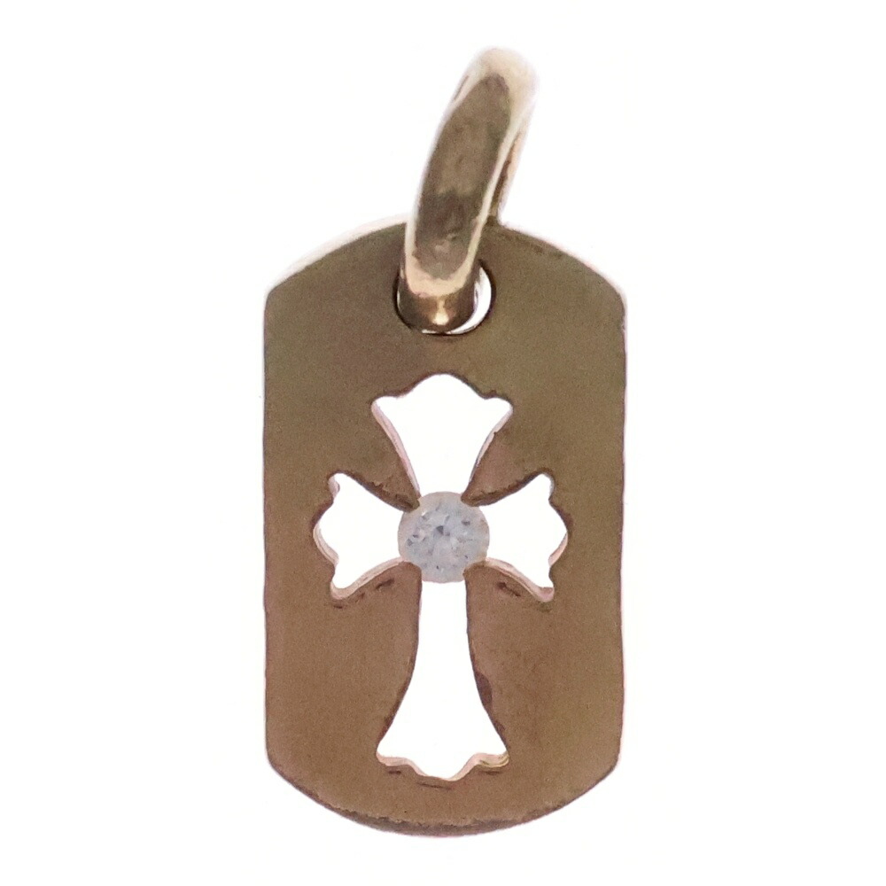 CHROME HEARTS(クロムハーツ) 22K DT TNY CO CRS 1DIA タイニーカットアウトクロス ドッグタグ 1金剛石 シャンデリヤいの一番 ゴールド BCA039【中古】【座標軸B】【色合いゴールド】【取りまわしバス発着場BRING京都河原町店】