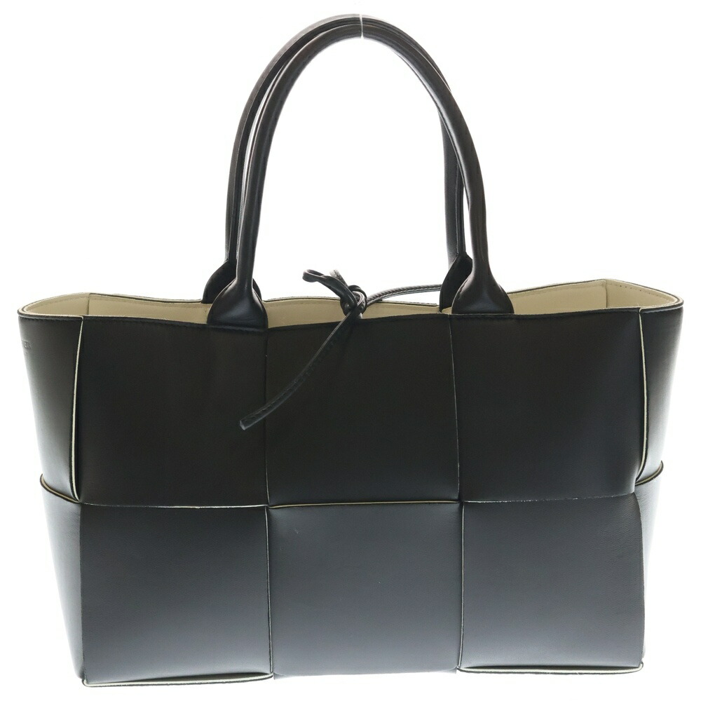 BOTTEGA VENETA(ボッテガヴェネタ) 大きさ:－ スモール アルコトートバッグ ハンドバック 黒いこと なめし革 しろがね色金具【中古】【座標軸A】【色つや黒いこと】【取りまわしバス発着場BRING梅田茶屋町店】