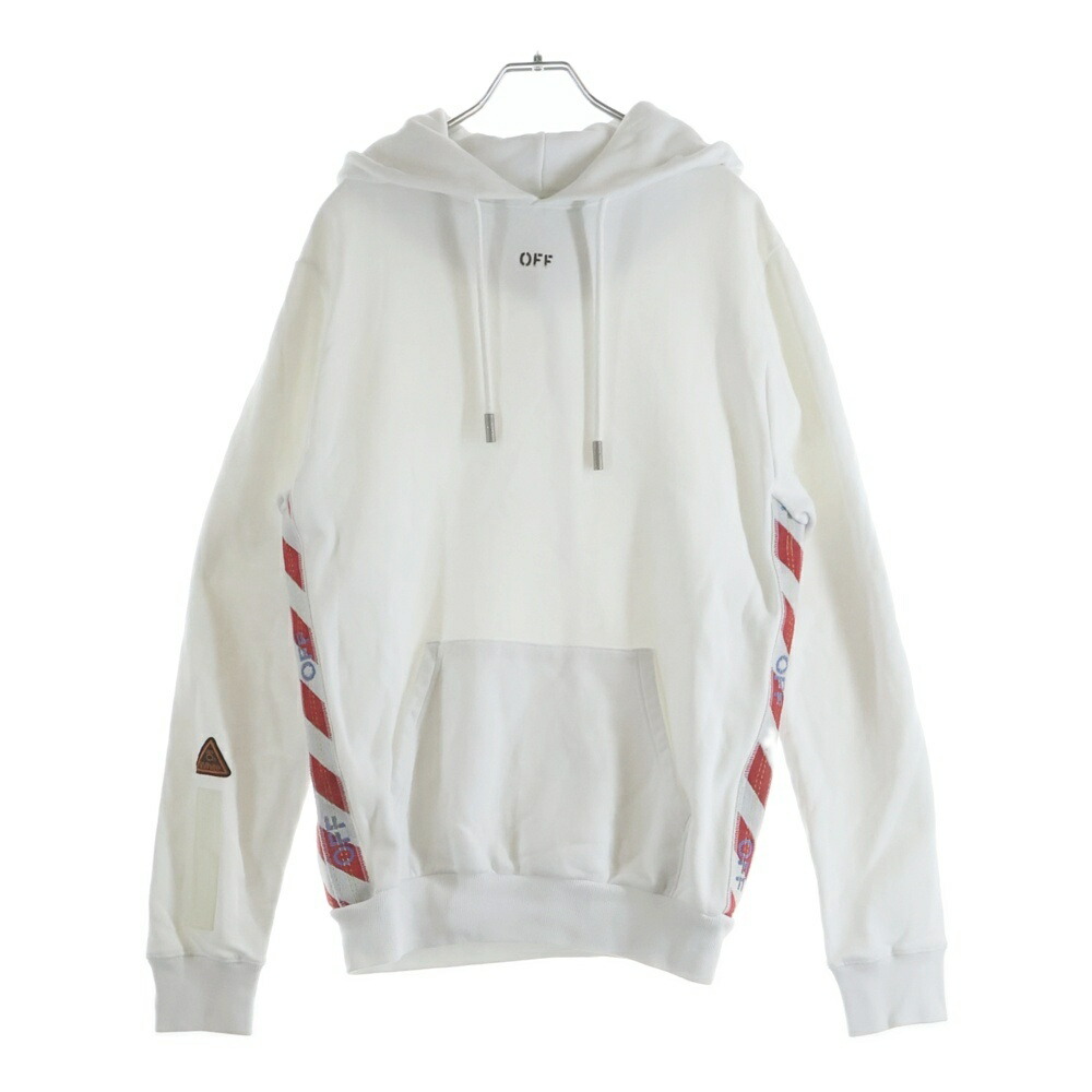 OFF-WHITE(オフホワイト) サイズ:XS 18SS Tape Logo Hoodie タープロゴ プルオーバースウェットパーカー フーディー ホワイト OMBB032S18003008【中古】【程度B】【カラーホワイト】【取扱店舗原宿】|ブランド買取・販売 BRING