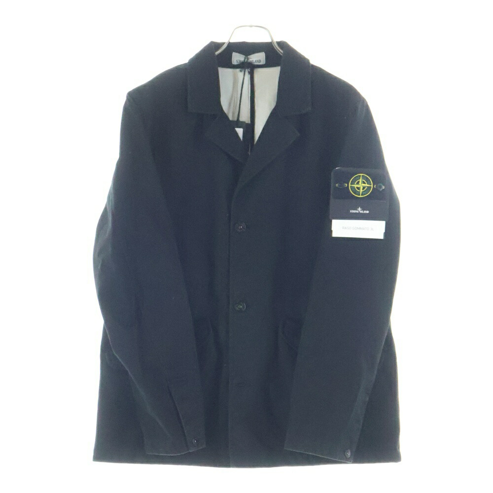 STONE ISLAND(ストーンアイランド) 大きさ:L RASO GOMMATO 3L ノッチドラペル 3B アームロゴワッペン ありがた味上衣 黒いこと K1S15A100003S0034【新古品/中古】【座標軸S】【色合い黒いこと】【取りまわしバス発着場BRING廟堂店】