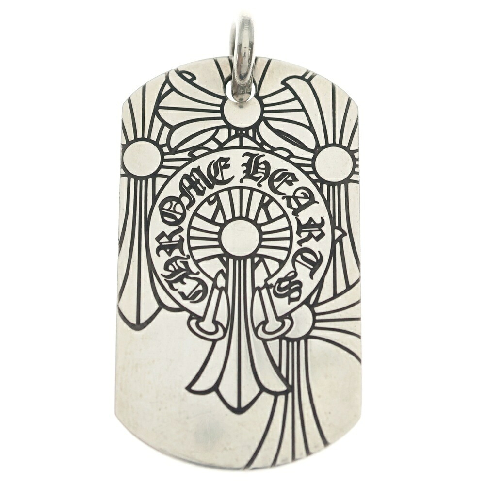 CHROME HEARTS(クロムハーツ) D TAG LRG GOD BLESS ゴットブレスドッグタグ ラージドッグタグネックレストップ【中古】【座標軸B】【色合いしろがね色】【取りまわしバス発着場OneStyle新宿店】