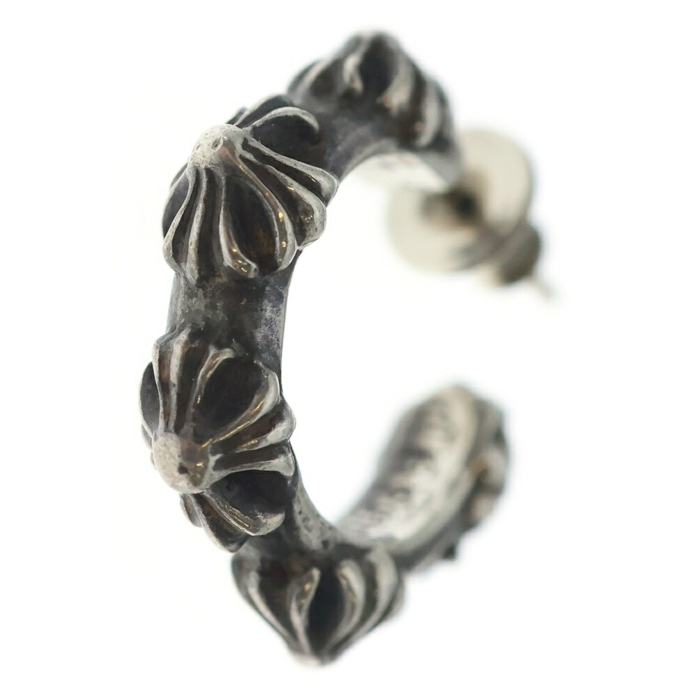 CHROME HEARTS(クロムハーツ) HOOP CROSS はりつけ台ダンス楽隊 フープピアス しろがね色 BCA100【中古】【度合いB】【色つやしろがね色】【取りまわしバス発着場OneStyle新宿店】