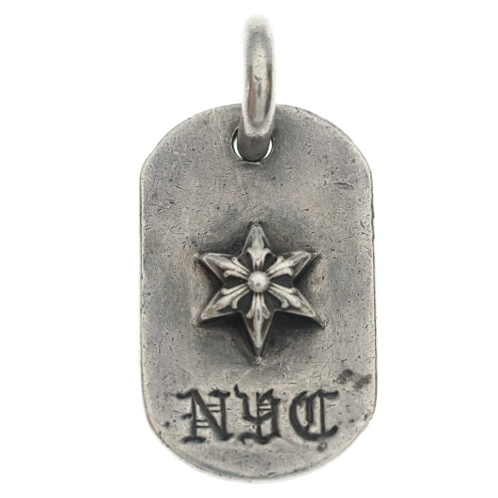 CHROME HEARTS(クロムハーツ) RAISED DOGTAG レイズドドッグタグ NYC制限事項スターチャームシルバーネックレストップ【中古】【座標軸B】【色合いしろがね色】【取りまわしバス発着場OneStyle新宿店】