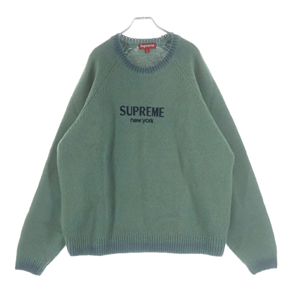 SUPREME(シュプリーム) サイズ:XL 24AW Flocked Logo Sweater フロックド ロゴ ニットセーター グリーン【中古】【程度A】【カラーグリーン】【取扱店舗BRING仙台店】|ブランド買取・販売 BRING