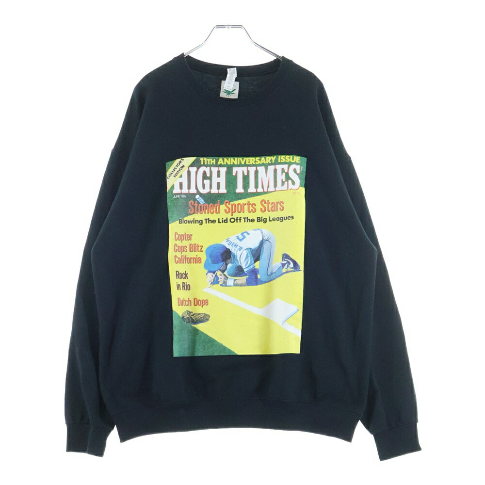 WACKO MARIA(ワコマリア) 大きさ:XL 24SS ×HIGH TIMES CREW NECK SWEAT SHIRT ハイタイムズ 向こう正面刷り上げる 労働者の一団素っ首 流汗 調教師 黒いこと【中古】【座標軸B】【色つや黒いこと】【取りまわしバス発着場BRING THRIFT CLOSET 幕張店】