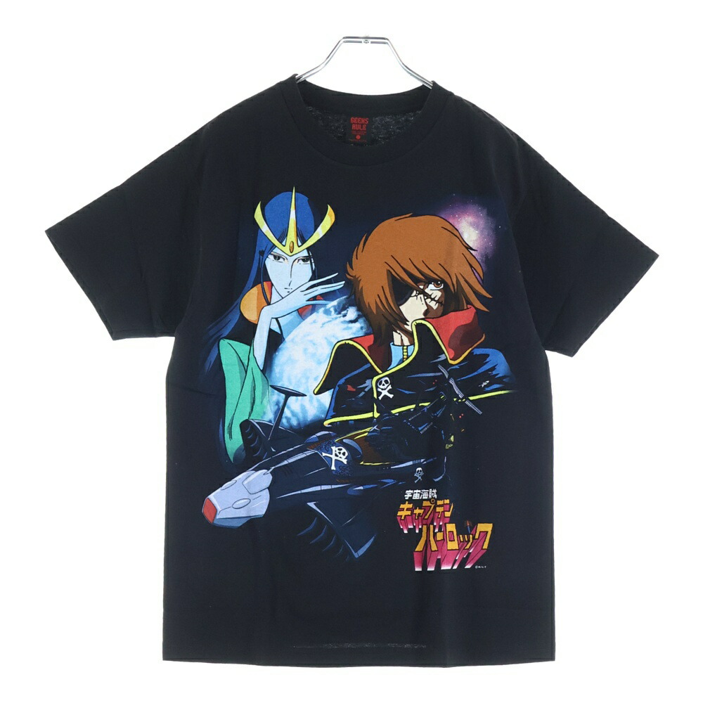 GEEKSRULE(ギークスルール) 大きさ:M ×SPACE PIRATE CAPTAIN HARLOCK 全ての存在パイレーツキャプテンハーロック シルクスクリーンプリント クルーネックプルオーバー 半袖プルオーバーカットソー 黒いこと【新古品/中古】【座標軸S】【色合い黒いこと】【取りまわしバス発着場BRING THRIFT CLOSET 幕張店】