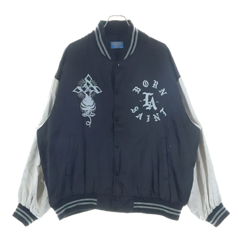 SAINT MICHAEL(セントマイケル) 大きさ:XL 24SS ×BORN RAISED SM-YS8-0000-C12 BR SATIN 繻子 スカジャン 黒いこと【中古】【座標軸B】【色合い黒いこと】【取りまわしバス発着場BRING梅田茶屋町店】