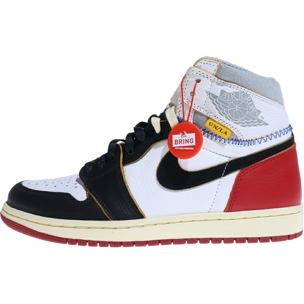 NIKE(ナイキ) 大いさ:26糎/US8 ×UNION AIR JORDAN 1 RETRO HI NRG 単位労働組合 エアジョーダン1 レトロ ハイカットスニーカー 白いこと/赤いこと US8/26.0糎 BV1300-106【中古】【座標軸A】【色合い白いこと】【取りまわしバス発着場BRING福岡天神店】