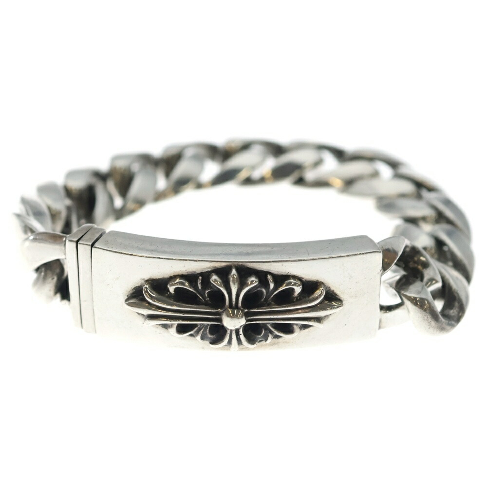 CHROME HEARTS(クロムハーツ) 大いさ:13LINK ID FLORAL CRS フローラルクロスID古典派音楽繋がり 腕輪 13LINK しろがね色 BCA164【中古】【座標軸B】【色合いしろがね色】【取りまわしバス発着場BRING WASTE_NOT】