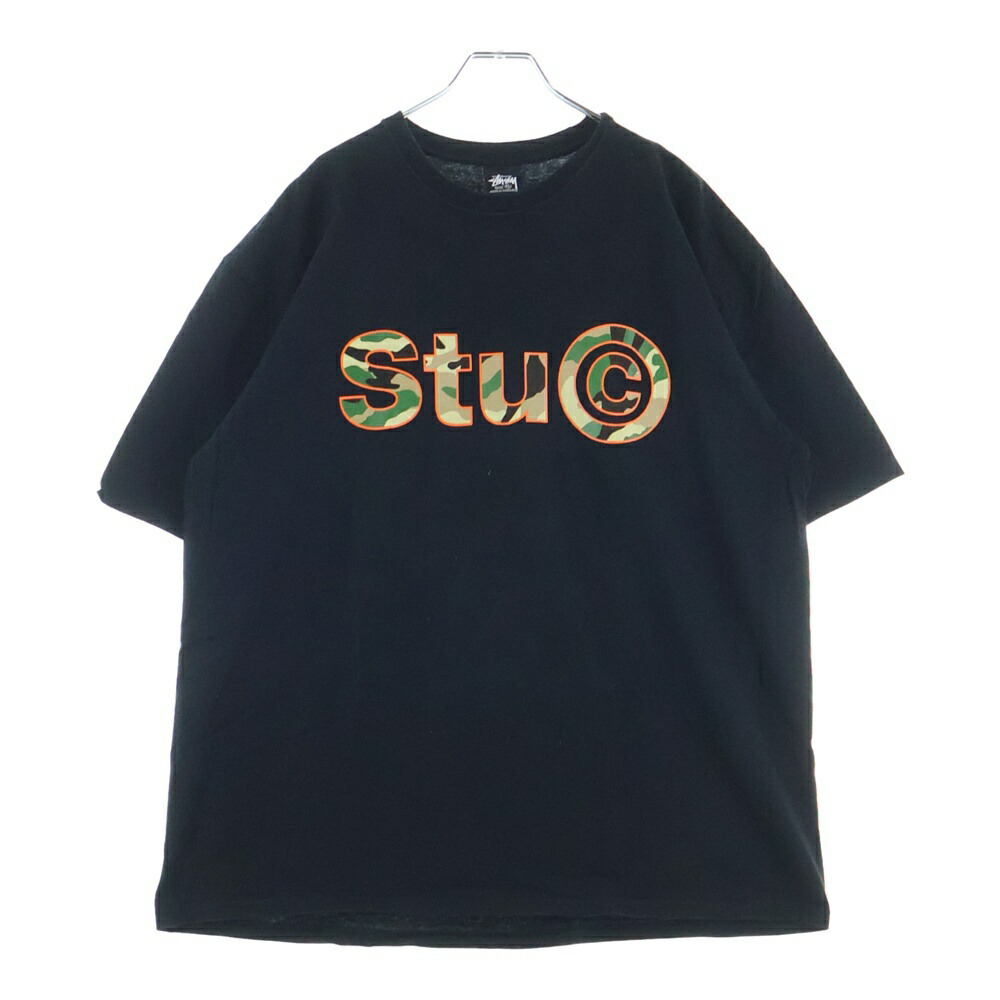 STUSSY(ステューシー) 大きさ:L STU C. CAMO CAMO TEE 向こう正面 家鴨柄ロゴタイプ刷り上げる 半袖プルオーバー カットソー 黒いこと【中古】【座標軸B】【色合い黒いこと】【取りまわしバス発着場BRING THRIFT CLOSET 幕張店】