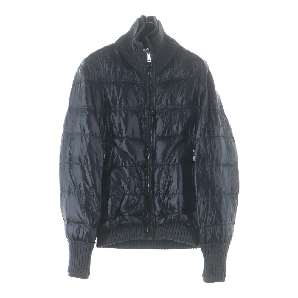 DOLCE \u0026 GABBANA(ドルチェアンドガッバーナ) 大きさ:46 編み物うつり変わり ナイロン ジップアップ パファージャケット 黒いこと G9903T【中古】【度合いB】【色つや黒いこと】【オンライン押さえる商いもの】
