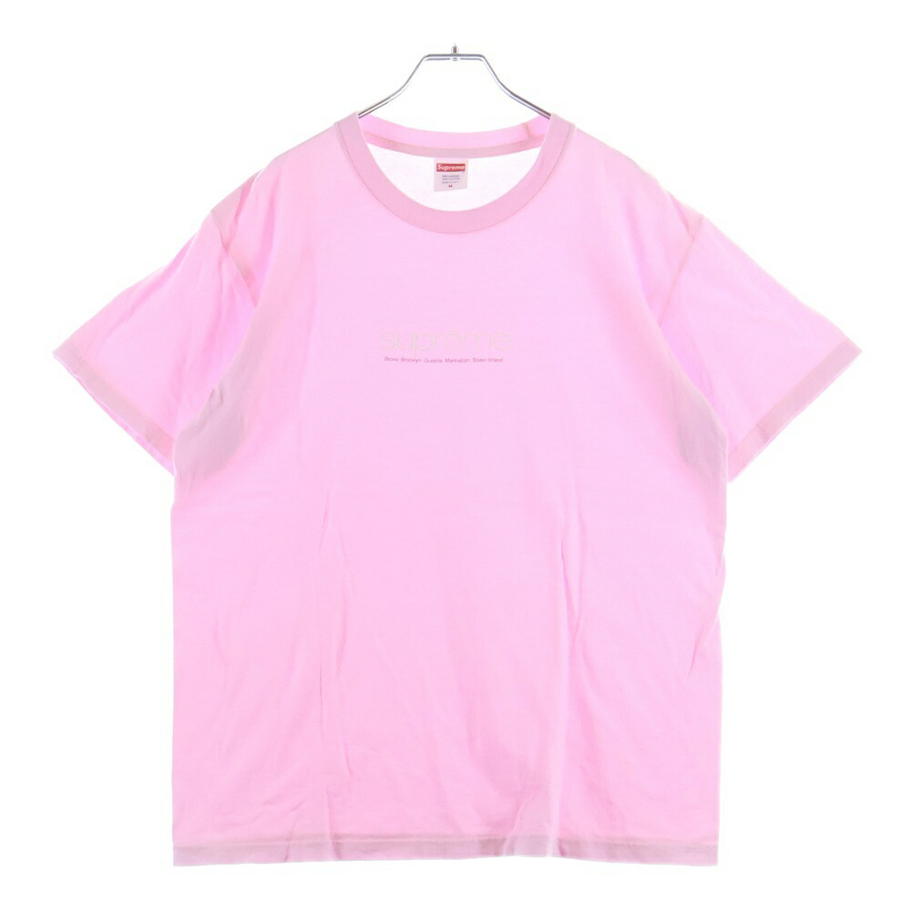 SUPREME(シュプリーム) 大きさ:M 21SS Five Boroughs Tee ファイブボロー 刷り上げるロゴタイプ 半袖プルオーバー カットソー サクラ色【中古】【座標軸B】【色合いサクラ色】【取りまわしバス発着場BRING KICKS】