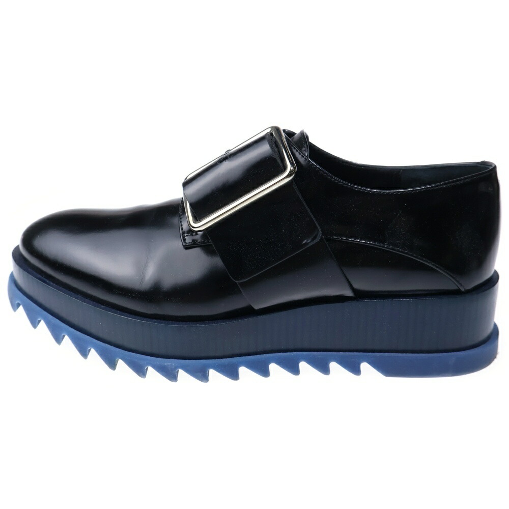 JIL SANDER(ジルサンダー) サイズ:40 プラットフォーム レザー ダービーシューズ ブラック/ブルー【中古】【程度B】【カラーブラック】【オンライン限定商品】