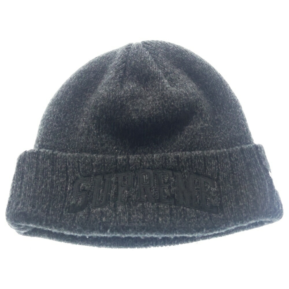 SUPREME(シュプリーム) 大いさ:os 18AW ×New Era Arc Logo Beanie ニュー内鰓 アーチ形ロゴタイプ刺しゅう 編み物旗がしら ビーニー 薄墨色【中古】【座標軸B】【色合い薄墨色】【オンライン制限事項商いもの】
