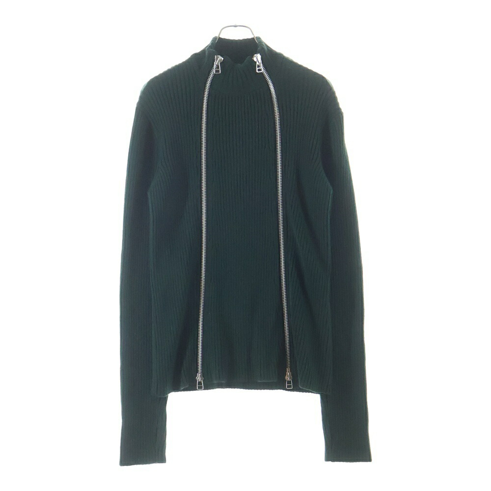 JOHN LAWRENCE SULLIVAN(ジョンローレンスサリバン) 大きさ:M 17AW ZIP KNIT SWEATER 4B007-0117-42 ダブルジップアップ 編み物スウェーター 長袖 緑であること【中古】【座標軸B】【色つや緑であること】【オンライン押さえる商いもの】