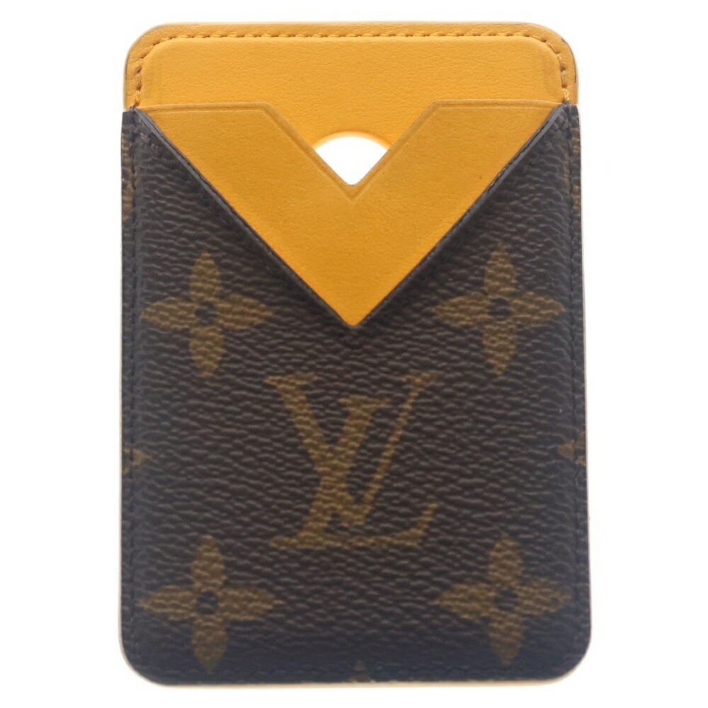 LOUIS VUITTON(ルイヴィトン) モノグラム マカサー ポルトカルトマグネット 歌留多容れもの オレンジ色×赤銅色 M12853【中古】【座標軸B】【色合い赤銅色】【オンライン制限事項商いもの】