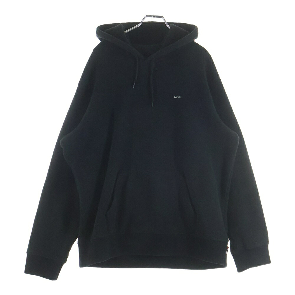 SUPREME(シュプリーム) サイズ:L 17AW Polartec Hooded Sweatshirt ポーラテック スモールボックスロゴ フリースプルオーバースウェットパーカー フーディー ブラック【中古】【程度B】【カラーブラック】【取扱店舗BRING WASTE_NOT】｜ブランド買取・販売　BRING 14,878円