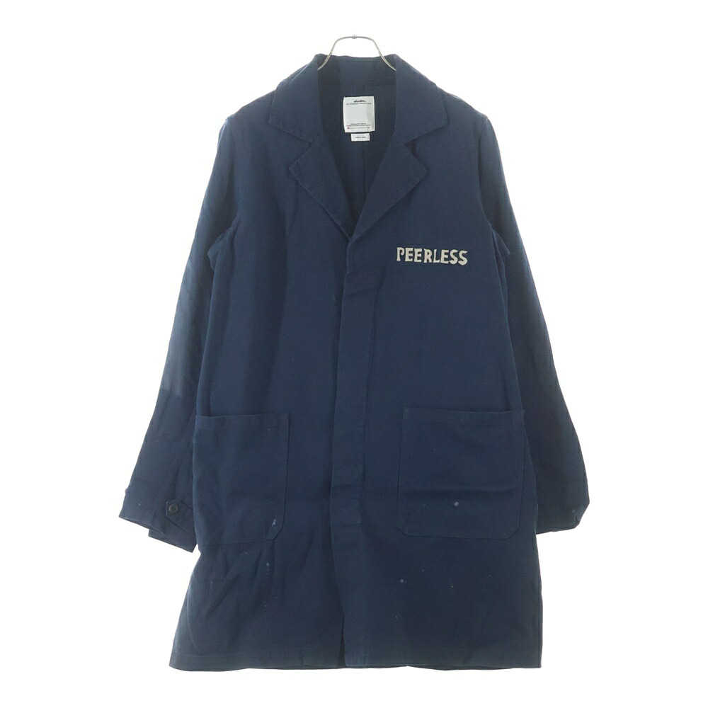 VISVIM(ヴィスヴィム) サイズ:2 18AW PEERLESS SHOP COAT 0118205013014 ピュアレス ショップ コート ジャケット ネイビー【中古】【程度B】【カラーネイビー】【オンライン限定商品】｜ブランド買取・販売　BRING