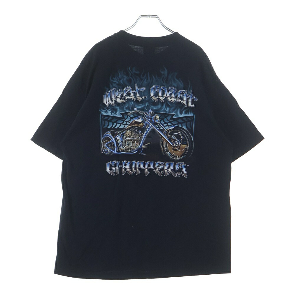 VINTAGE(ヴィンテージ) 90s West Coast Choppers Blue Flame S/S Tee ウエストコーストチョッパーズ ブルーフレイム 半袖プルオーバー カットソー 黒いこと【中古】【座標軸B】【色合い黒いこと】【取りまわしバス発着場AWESOME名古屋店】