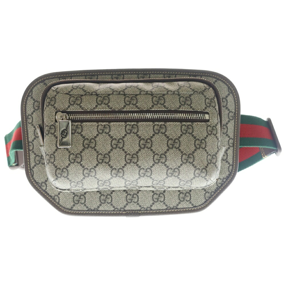 GUCCI(グッチ) GGスプリーム 上半身御徒面子 酉の方角合切袋 赤銅色 PVC 760217【新古品/中古】【度合いS】【色つやベージュ】【取りまわしバス発着場BRING心斎橋店】