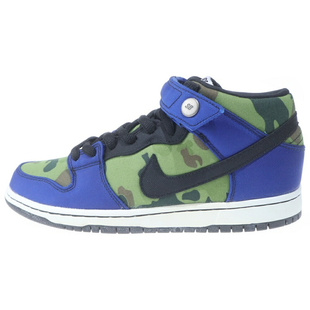 NIKE SB(ナイキエスビー) 大きさ:27.5糎 DUNK MID PREMIUM MADE FOR SKATE ダンクミッド メイドフォースケート ミドルカットスニーカーシューズ 青色/カーキ US9.5/27.5糎 616348-410【新古品/中古】【座標軸S】【色合い青色】【オンライン制限事項商いもの】