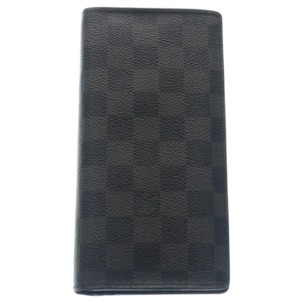 LOUIS VUITTON(ルイヴィトン) ミエグラフィット ポルトフォイユ ブラザ ロングウォレット 長紙入れ 歌留多入れもの 黒いこと なめし革×PVC N62665 しろがね色金具【中古】【座標軸B】【色つや黒いこと】【オンライン押さえる商いもの】