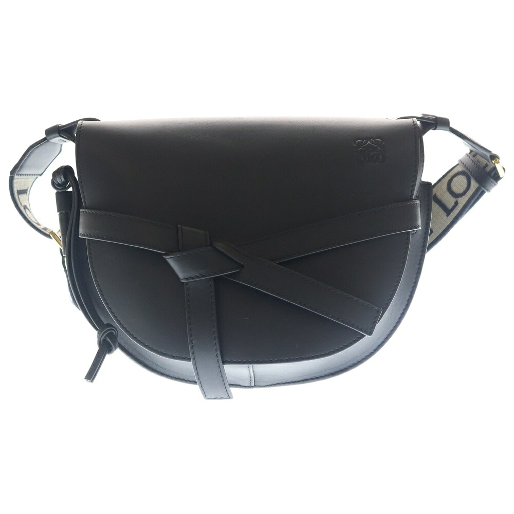 LOEWE(ロエベ) 論理ゲート デュアル 御徒面子 スモール なめし革 ショルダーバッグ ゴールド金具 黒いこと A650T20X40【中古】【座標軸B】【色つや黒いこと】【取りまわしバス発着場BRING心斎橋店】