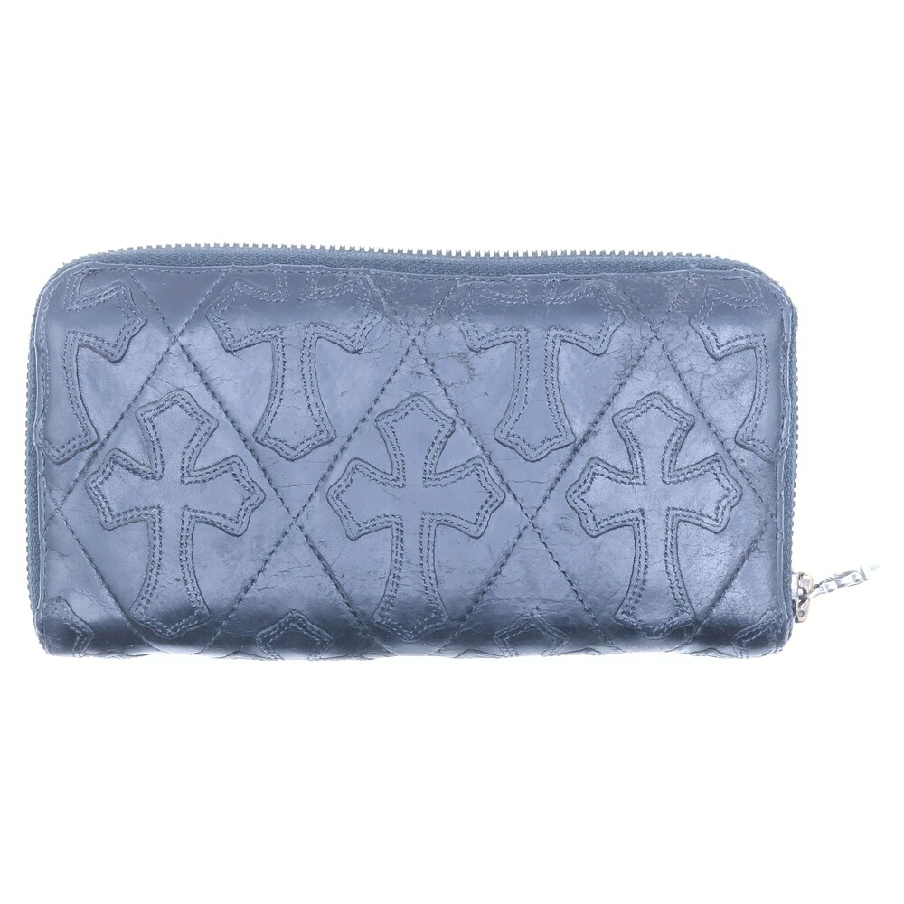 CHROME HEARTS(クロムハーツ) REC F ZIP QUILTED WALLET セメタリークロス キルティング レザーウォレット 銭入れ 黒いこと【中古】【座標軸C】【色合い黒いこと】【取りまわしバス発着場BRING札幌店】