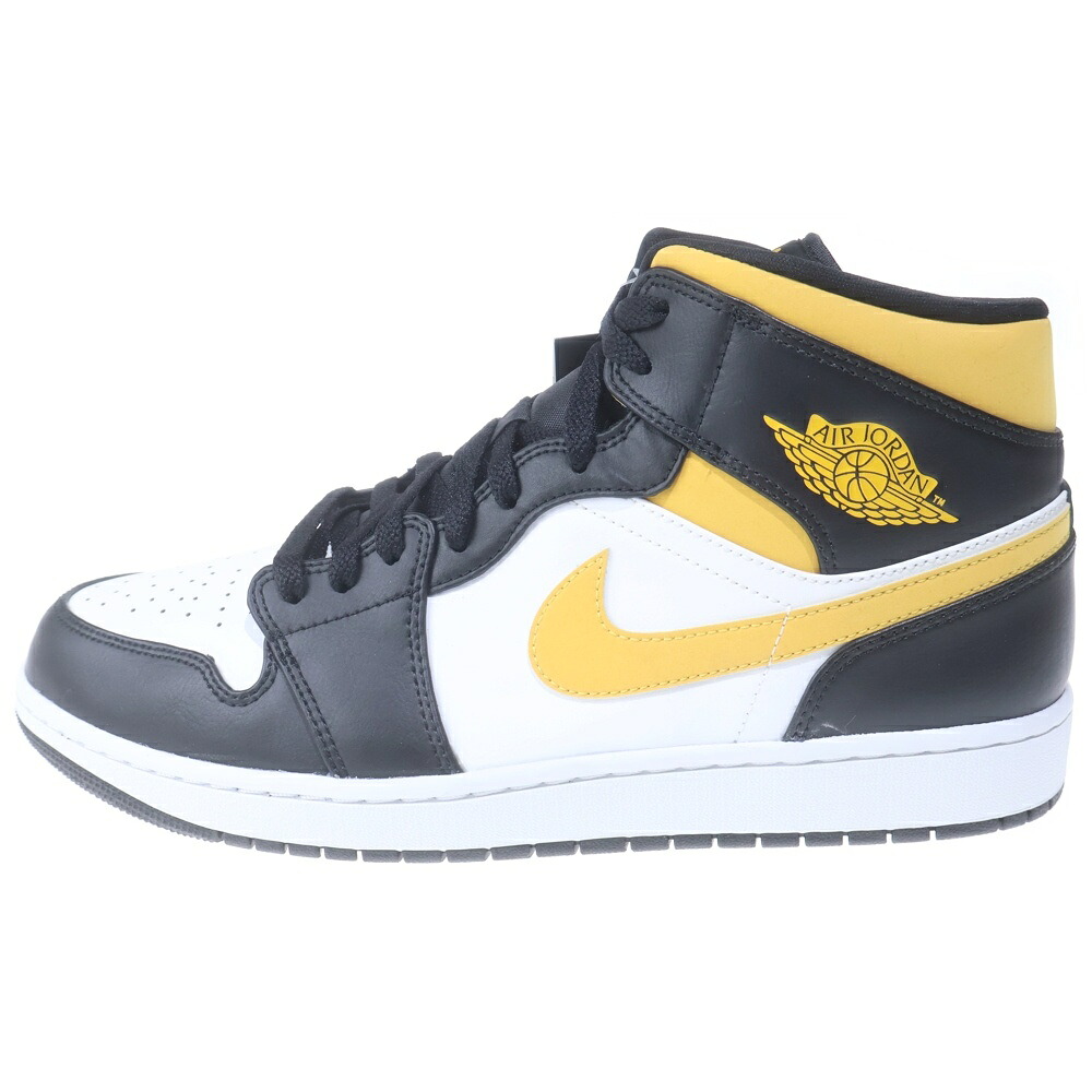 NIKE(ナイキ) サイズ:31.0cm AIR JORDAN 1 MID エアジョーダン1 ミッドカットスニーカー ホワイト/ブラック/イエロー US13/31cm 554724-177【新古品/中古】【程度S】【カラーホワイト】【オンライン限定商品】｜ブランド買取・販売　BRING
