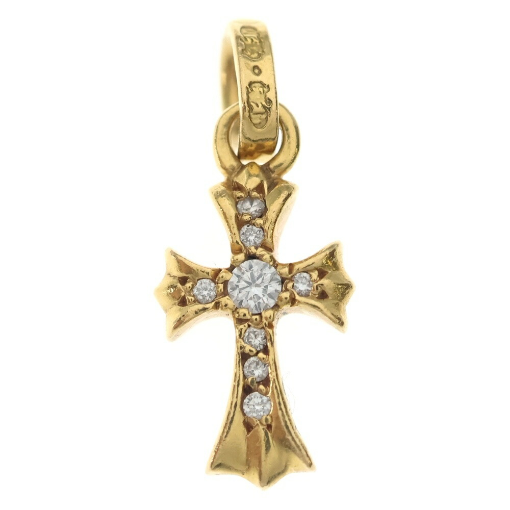 CHROME HEARTS(クロムハーツ) 22K CRS BBYFAT P/DIA ベイビーファットクロス PAVE金剛石 シャンデリヤとっ始め ゴールド BCA035【中古】【度合いB】【色つやゴールド】【取りまわしバス発着場BRING WASTE_NOT】