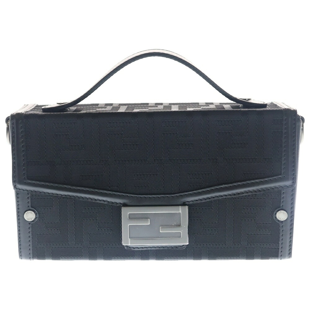 FENDI(フェンディ) バゲット ホンブルグ帽ブート 2Way御徒面子 ショルダーバッグ ハンドバック 黒いこと なめし革 7VA565 しろがね色金具【中古】【座標軸A】【色合い黒いこと】【オンライン制限事項商いもの】