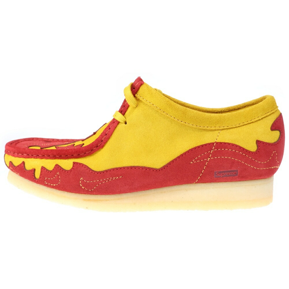 SUPREME(シュプリーム) 大いさ:UK11.0 ×Clarks Wallabee Gold クラークス ワラビー ローカットスニーカー 赤いこと/黄色【新古品/中古】【座標軸S】【色合い赤いこと】【取りまわしバス発着場BRING仙台店】