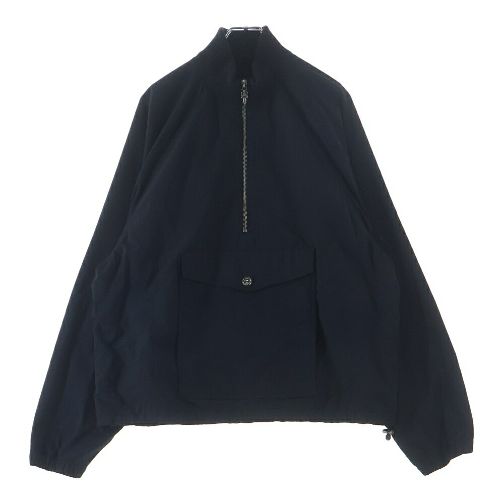 CHROME HEARTS(クロムハーツ) 大きさ:L Y NOT NYLON ANORAK HALF ZIP JACKET ワイ航空マイル ナイロン パーカ ハーフジップ 上衣 黒いこと【中古】【座標軸B】【色合い黒いこと】【取りまわしバス発着場BRING亜米利加村店】