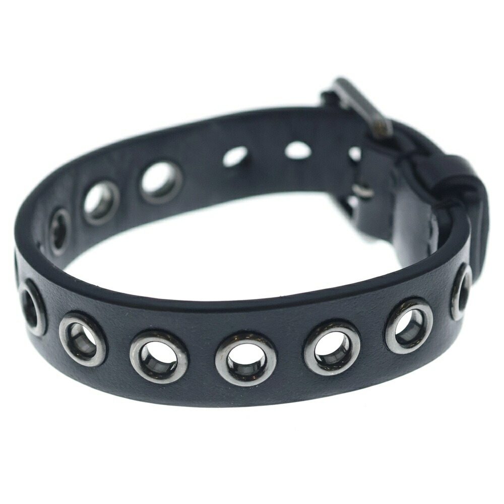 Christian Dior(クリスチャンディオール) レザー バングル ブレスレット ブラック【中古】【程度B】【カラーブラック】【取扱店舗BRING京都河原町店】