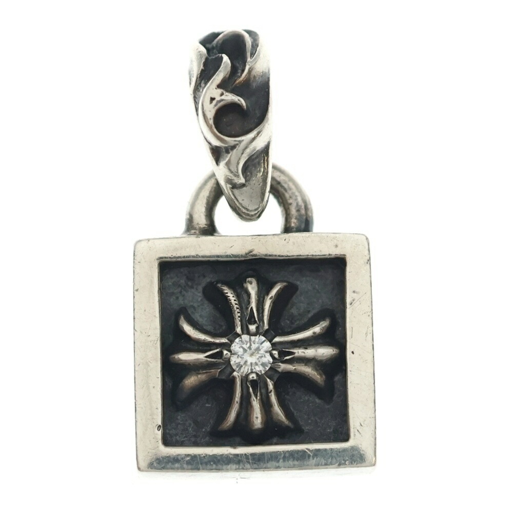 CHROME HEARTS(クロムハーツ) FRAMED CH PLUS 1DIA フレームドCH足し加える 1金剛石 シャンデリヤいの一番 しろがね色【中古】【座標軸B】【色合いしろがね色】【取りまわしバス発着場BRING廟堂店】