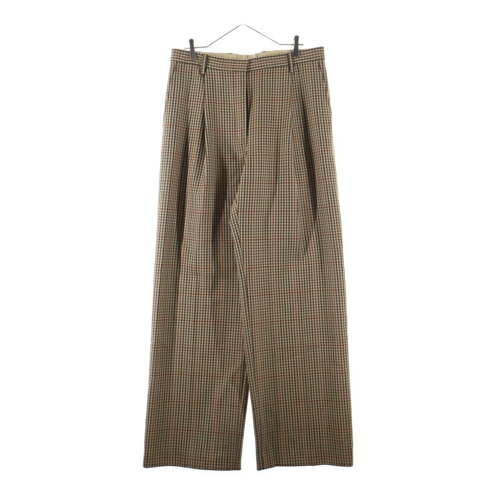 DRIES VAN NOTEN(ドリスヴァンノッテン) 大きさ:40 24AW Wide Slacks 広々とした スラックス ズボン下 羊毛 照合のしるし 赤銅色 レディース【中古】【座標軸B】【色つやマルチ色つや】【取りまわしバス発着場AWESOME原宿店】