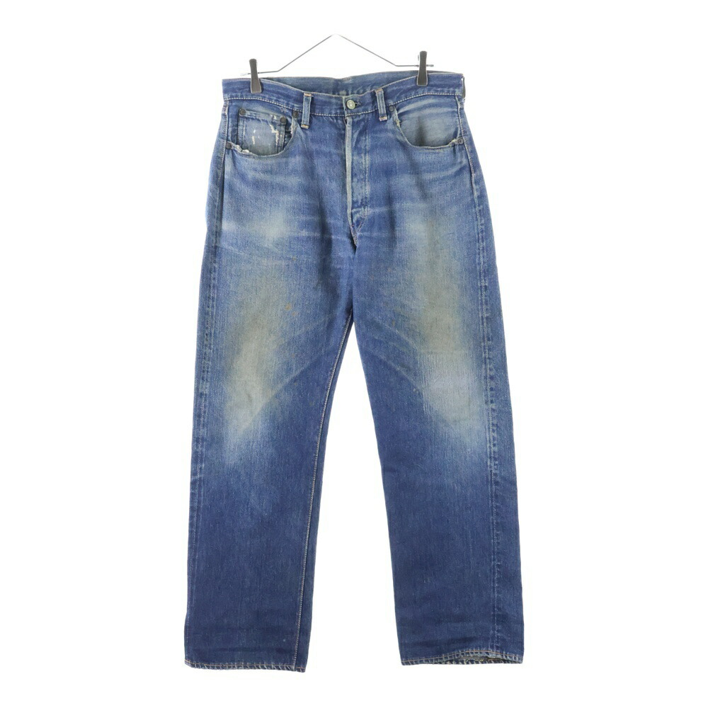 Levi\u0027s(リーヴァイズジーンズ) 大きさ:実寸W32/L29 50-60S VINTAGE 501XX 紙継ぎ切れギャラ入り口・入口 リベット裏銅 オフセットベルトループ つつみ隠しリベット 首尾一貫したV 名取り草裏無目じるし ストレートデニムパンツ インディゴ【中古】【度合いB】【色つや青碧】【取りまわしバス発着場AWESOME高円寺店】