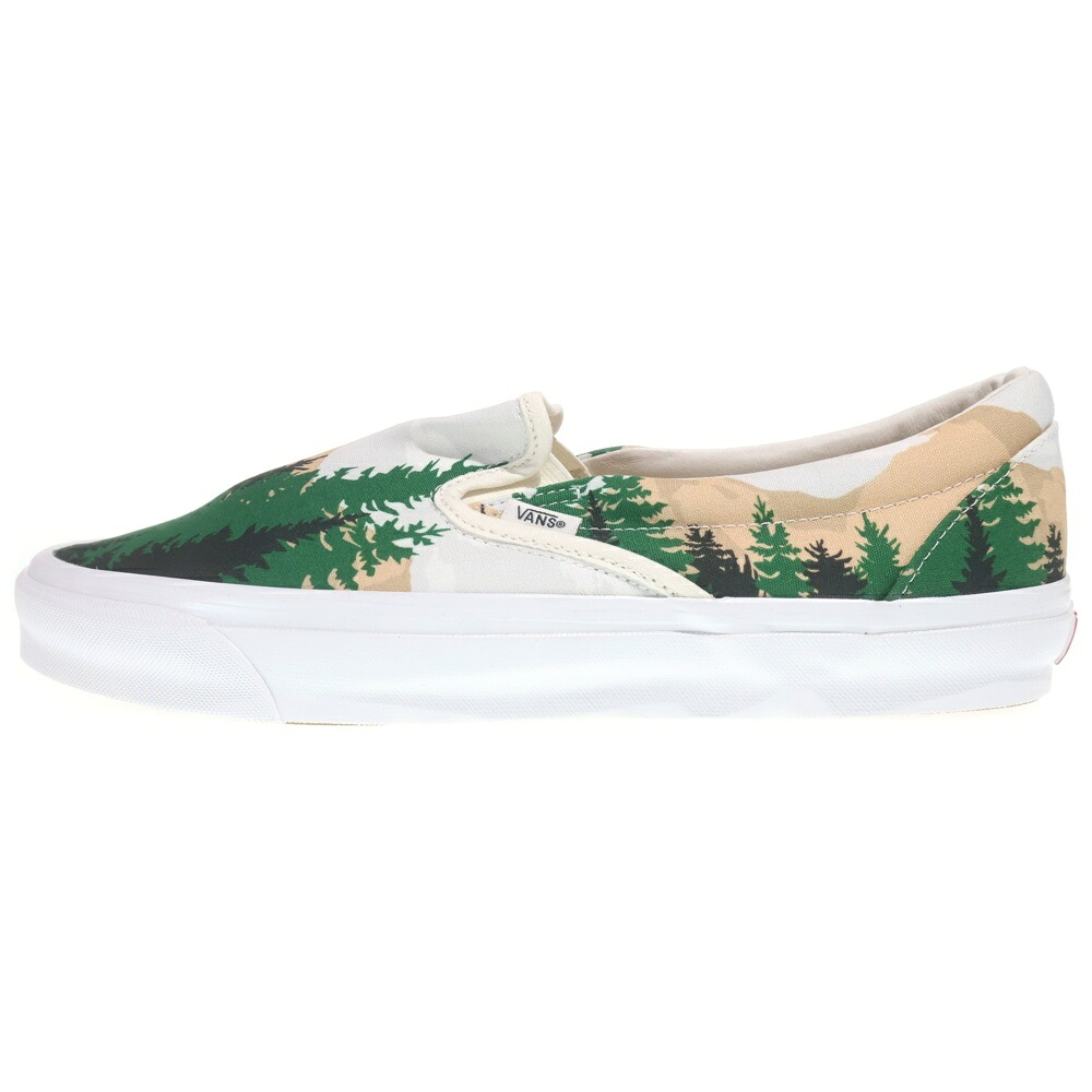 VANS(ヴァンズ) 大きさ:31.0糎 ×VAULT OG CLASSIC SLIP-ON LX TREESCAPE 口吸い 雄捩子 古典派音楽 スリッポン ツリースケープ ローカットスニーカー 白いこと/緑であること US13/31糎 VN0A45JK6CD【新古品/中古】【座標軸S】【色合い白いこと】【オンライン制限事項商いもの】