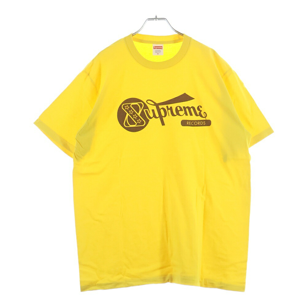 SUPREME(シュプリーム) 大きさ:M 24SS Records Tee レコーズ 刷り上げるロゴタイプ半袖プルオーバー カットソー 黄色【新古品/中古】【座標軸S】【色合い黄色】【取りまわしバス発着場BRING札幌店】