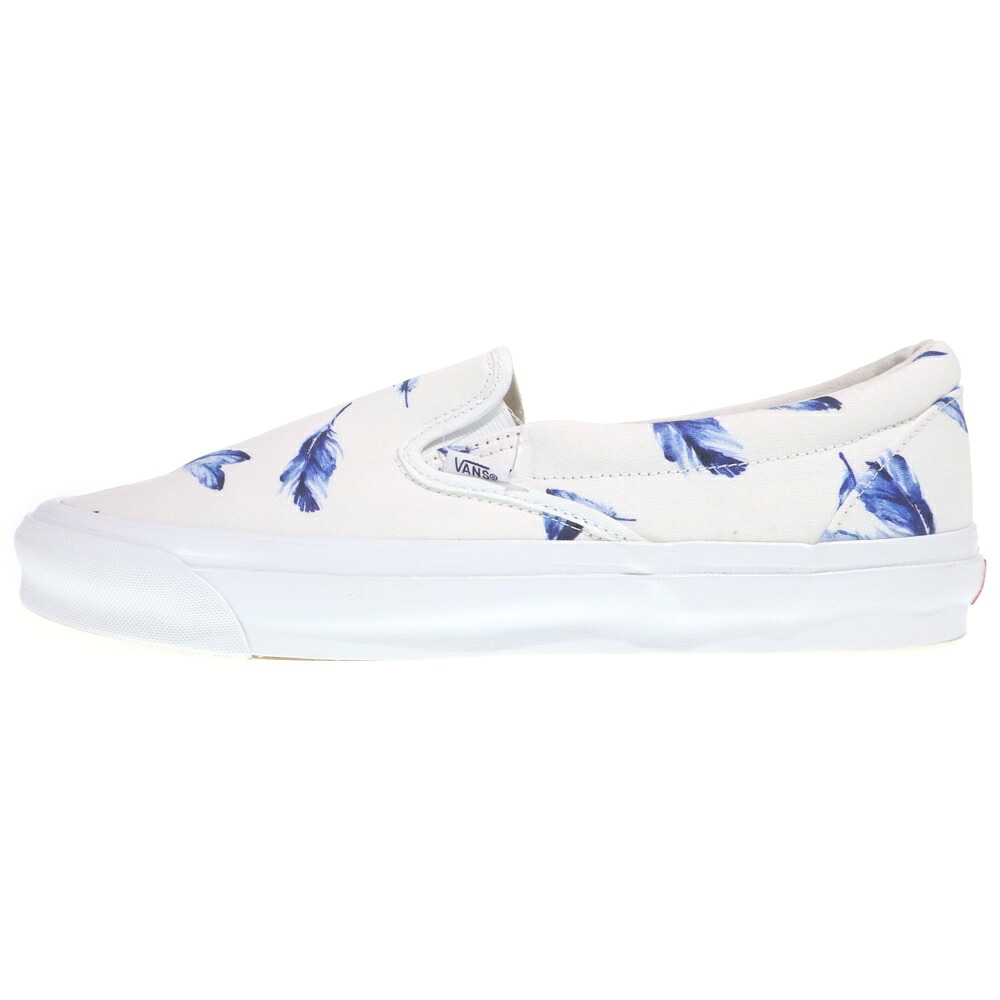 VANS(ヴァンズ) サイズ:31.0cm &times;VAULT OG CLASSIC SLIP-ON LX FEATHERS キス ボルト クラシック スリッポン フェザーズ ローカットスニーカー ホワイト/ブルー US13/31cm VN0A45JK6BW【新古品/中古】【程度S】【カラーホワイト】【オンライン限定商品】｜ブランド買取・販売　BRING