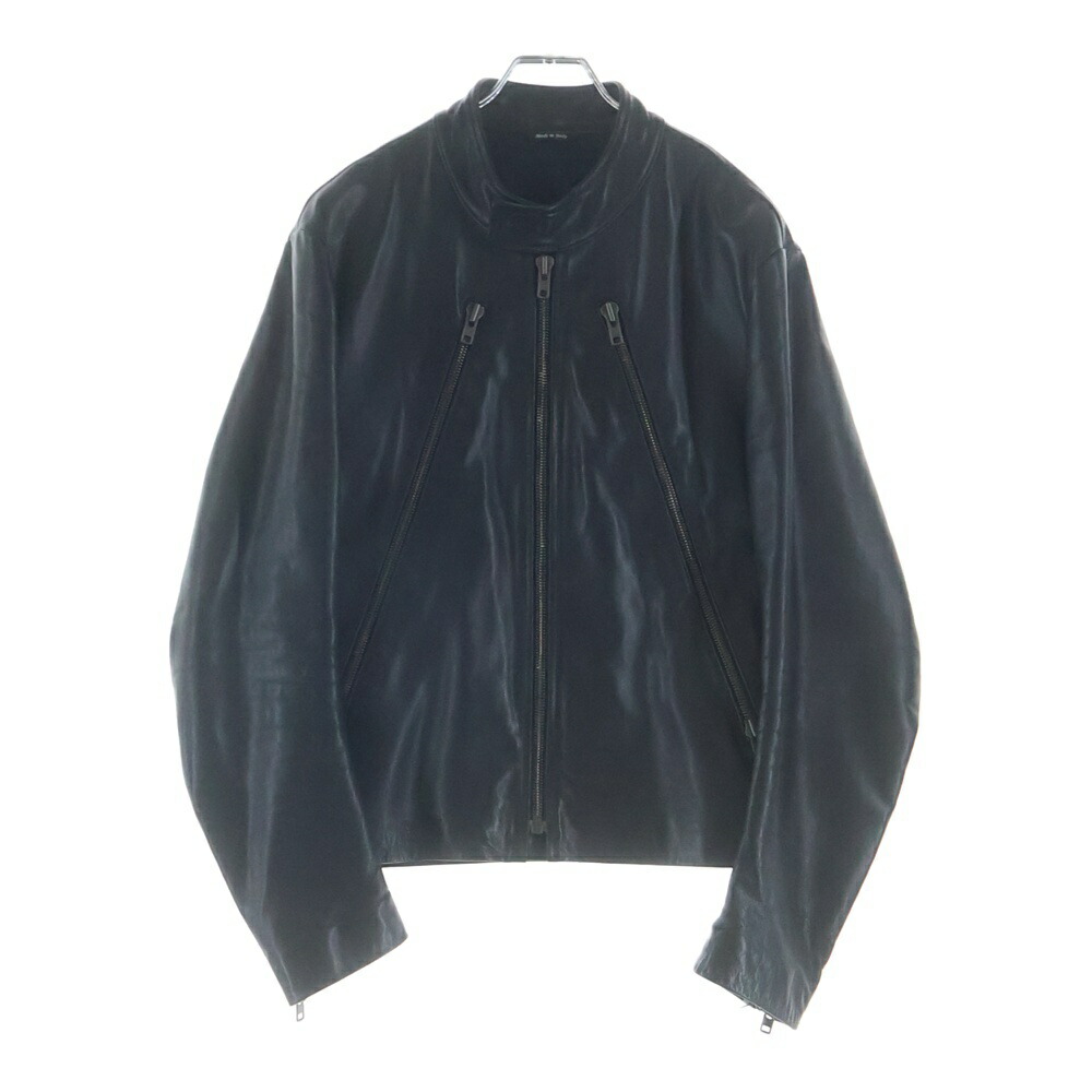 Maison Martin Margiela(メゾンマルタンマルジェラ) 大きさ:46 09AW ここのえ期 5-ZIP LEATHER JACKET 八の字 なめし革 ライダースジャケット 黒いこと【中古】【度合いB】【色つや黒いこと】【取りまわしバス発着場AWESOME原宿店】