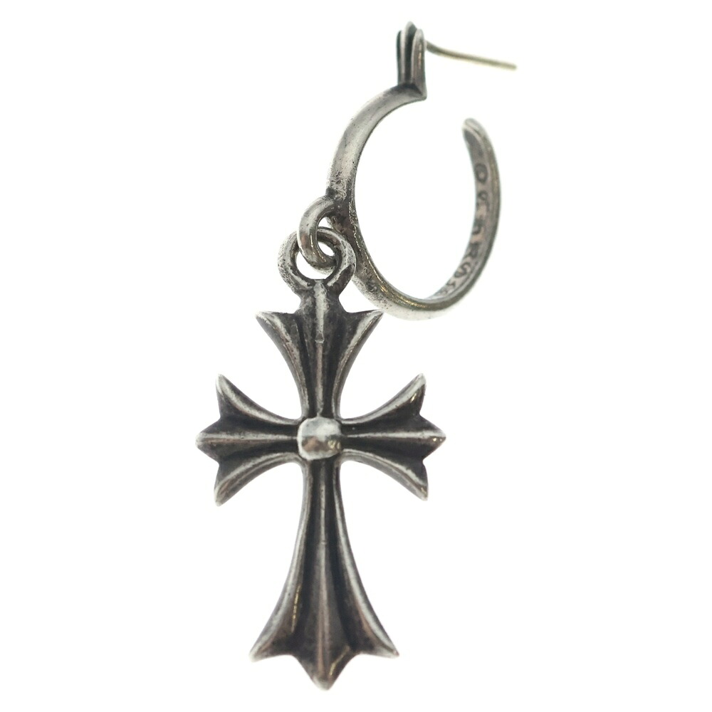CHROME HEARTS(クロムハーツ) TINY CH CROSS タイニーCHはりつけ台 フープピアス しろがね色 BCA115【中古】【度合いB】【色つやしろがね色】【取りまわしバス発着場BRING亜米利加村店】